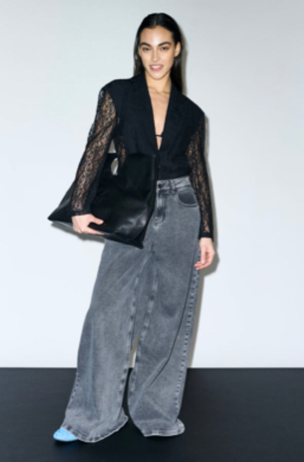 IVY-Tyla Oversize Jeans Wash Faded Grey Cannes