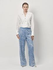 Dante 6 WIDE LEG PAILLETTEN JEANS
€ 229,00
Dante6-Uzuma denim pailletten broek met elastische band