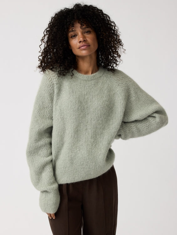Alchemist-Sage Groene Alpaca Sweater Sesame
